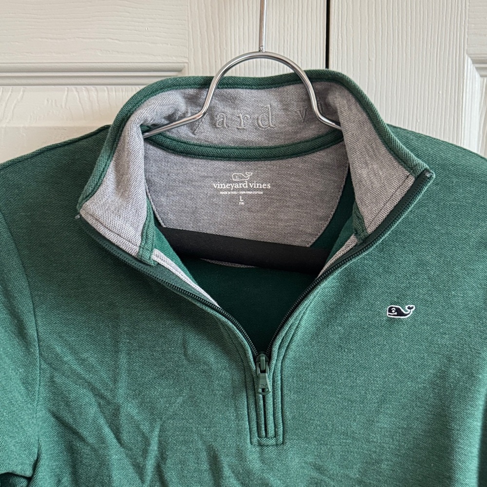Vineyard Vines Forest Green Quarter-Zip Sweater